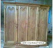 Almari Pakaian Peluru Spanyol Pintu 4 Ukiran Kayu Jati Jepara
