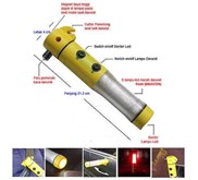 Emergency Tools, Palu Kaca, Cutter Seatbelt, Lampu Flash Merah, Senter Led