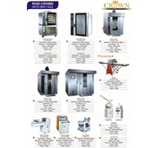 CROWN GAS CONVECTION OVEN, ROTARY OVEN, DOUGH SHEETER, ROUNDER, TOASTER MOULDER, BREAD SLICER