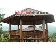 GASEBO KAYU KELAPA SEGI ENAM JEPARA
