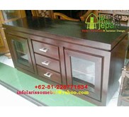 MINIMALIST TV CABINET GLASS DOOR