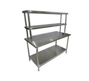 Work Table with Double Overshelf