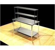 MEJA STAINLESS 2 TINGKAT dengan Double / Single Overshelf