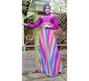 Busana Muslim Gamis Pesta E-101 # Rainbow Forest