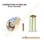 KONEKTOR KABEL RG58/ RG195 RP-SMA M ( MALE)