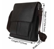 7056C 100% Leather Men Dark Coffee Fashion Shoulder Bag Cross Body