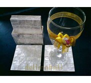 coaster pearly capiz shell