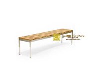Bench slats with stainless.