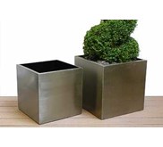 Pot bunga stainless | pot stainless berlogo | pot stainless aneka ukuran | pot bunga dalam ruang | pot tanaman | pot untuk kantor | pot stainless kotak