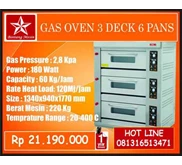 Oven Gas 3 Deck 6 Pans
