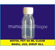 Botol Plastik PET 60 ml Bening Kemasan Minyak Zaitun dan Vco
