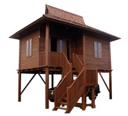 Rumah Kayu Panggung HW-005 4 m X 6 m X T 4.5 m