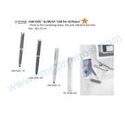USB PULPEN STYLUS 3 WARNA ABU-ABU, HITAM, SILVER LW USM 6292