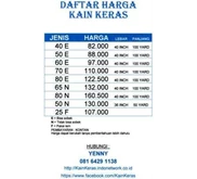 Kain Keras ( daftar harga)