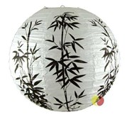 lampion bola motif bambu / lampion kertas-kain