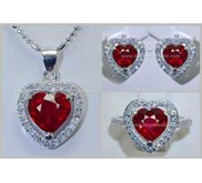 Sparkling Pigeon Blood RUBY MZ Crystal Set ( RL 098)