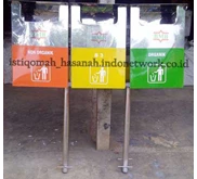 tempat sampah stainless | tong sampah stainless | bak sampah stianless | tempat sampah pilah tiga | tong sampah stianless kotak | tempat sampah organik , anorganik , b3