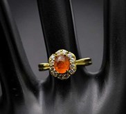 JS086 NATURAL SPESSARTINE GARNET 1.05CT BRASS RING SIZE 7