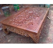 meja oshin ketapang kayu jati ukiran jepara
