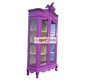 armoire cabinet purple touch color furnishing Lemari buku AJF-02M pajangan french aura java furniture style