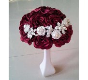 Buket Pengantin Satin Maroon