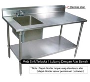 Meja Sink Terbuka 1 Lubang Dengan Alas Bawah