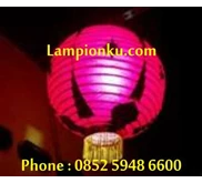 L-106, LAMPION Bulat Motif China, bahan Kain