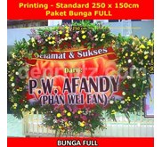 PAPAN BUNGA UCAPAN PRINTING - STANDARD PAKET BUNGA FULL