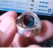BATU PIRUS PERSIA WARNA BIRU PANCI URAT JALA MERAH