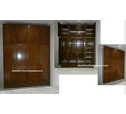 Lemari pakaian jati minimalis pintu 4 modern