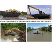 amphibious Pontoons untuk Floating Excavator / Swamp Backhoe