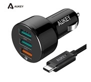 Aukey CC-T11 42W Quick Charge 3.0 Car Charger - Hitam