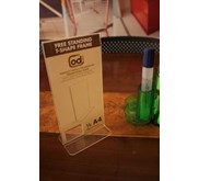 Display Brosur Acrylic – Free Standing T-Shape Frame 1/3 A4