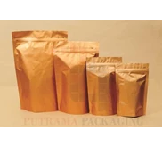 Kemasan Standing Pouch Aluminium Foil Gold 22x33+Zipper