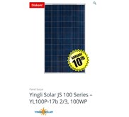 Panel Surya YINGLI SOLAR 100WP. 