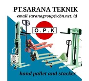 PT SARANA TEKNIK OPK  hand pallet spect MADE IN JAPAN STACKER OPK