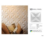 3D Panel Tile PVC Motif Diamond/ Wall Panel White