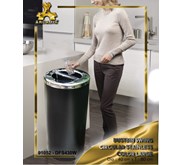 Tempat Sampah, Dustbin Swing Circular Stainless Color Large, 91052