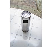 Tempat Sampah Bulat Stainless Tutup kotak-kotak, 91060