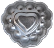 Flowery Heart, Cetakan Kue Bunga Hati Aluminium, 80019