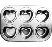 Heart Pan 6 in 1, Cetakan Kue Bentuk Hati, Aluminium - 50019