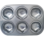 Shell Pan, Cetakan Kue / Pudding Bentuk Kerang Aluminium, 50018