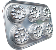 Rose Pan 6 in 1, Cetakan Kue Bunga Rose Aluminium, 50017