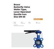 BUTTERFLY VALVE WAFER TYPE DUCTILE IRON 2 inch BRACO