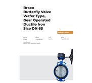 BUTTERFLY VALVE WAFER TYPE GEAR DUCTILE IRON 2.5