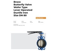Butterfly Valve Wafer Type Ductile Iron 3 inch BRACO