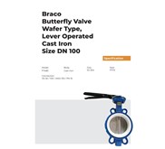 BUTTERFLY VALVE WAFER TYPE LEVER OPT PTFE DN100 BRACO