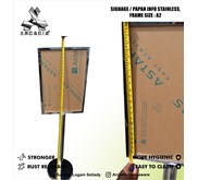 Signage, Papan Informasi Stainless Steel, Tiang papan