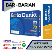 KERTAS PRINT FOTOCOPY HVS BOLA DUNIA A4 ALAT TULIS