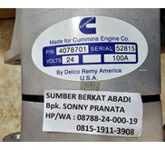 ALTERNATOR 4078701 3000347 8700049 24V 100A 8600398 36SI NT855 K19 QSK